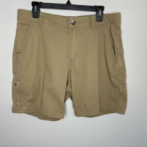 COLUMBIA Mens Brown Cargo Shorts Sz 32 x 8 Regular-Fit Cotton-Stretch